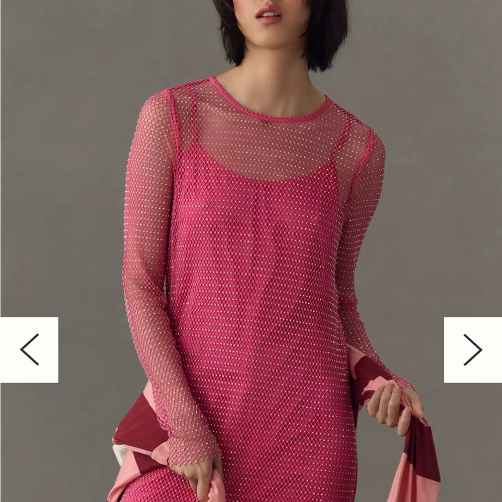 Anthropologie Sunday in Brooklyn Mesh Shine Slim Midi Dress